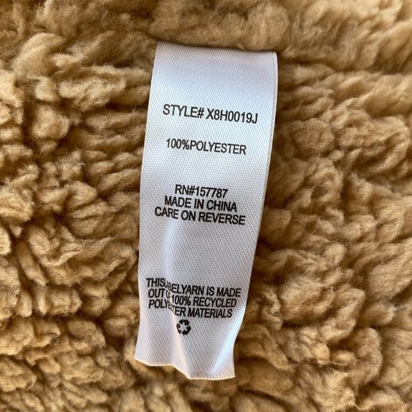 Hooded Reversible Soft Sherpa Teddy Bear Sweater Coat, Black / Brown, Size 2X - Picture 8 of 8